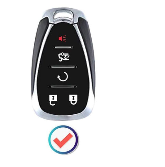 Customizable Leather & Aluminum Key Fob Cover Keychain Protector for Chevrolet - Chevy (5 - Button) - Kollen US