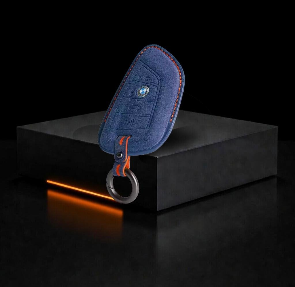 For BMW - Alcantara Leather Key Fob Cover with Keychain - Kollen US