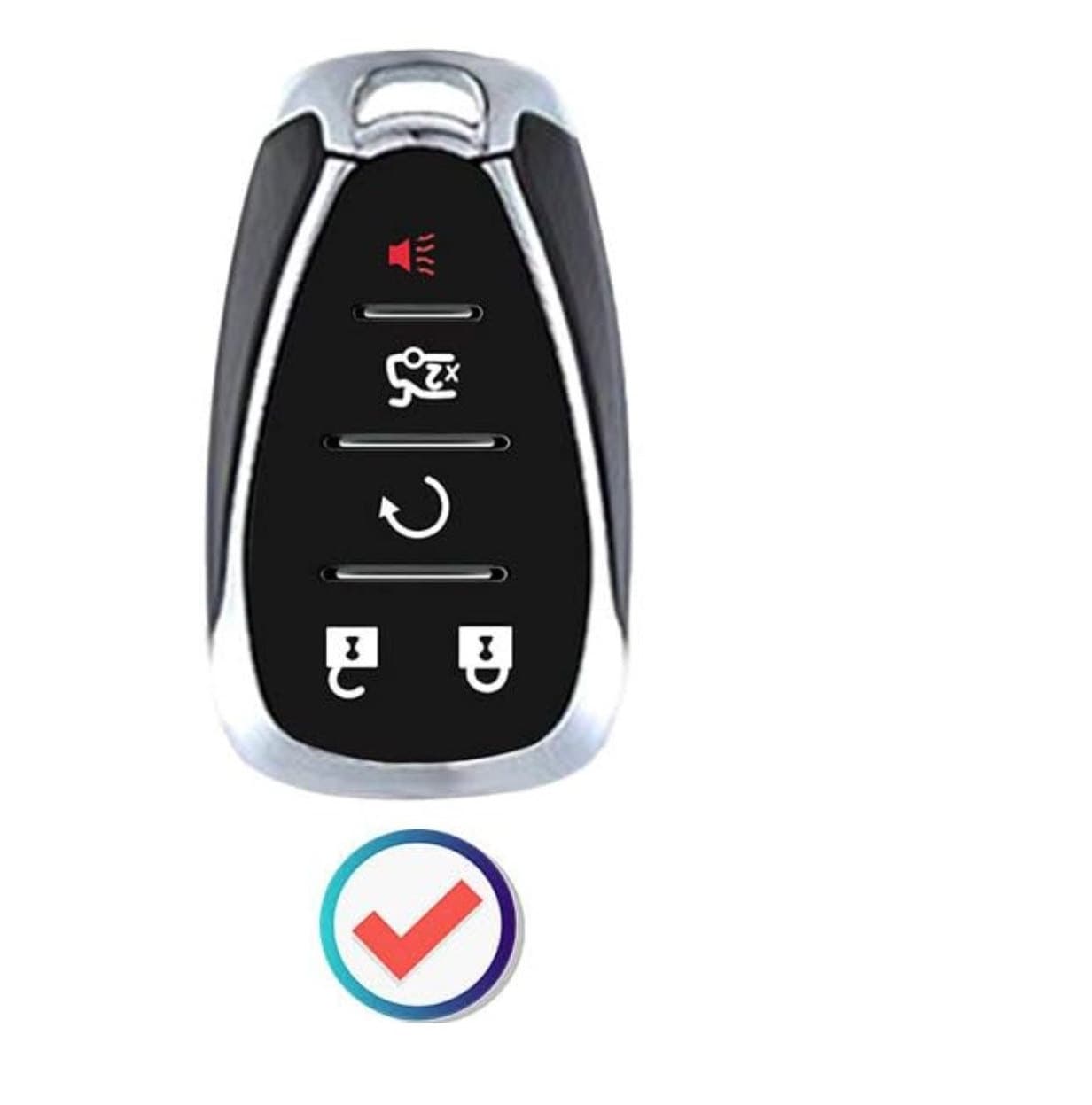 Customizable Leather & Aluminum Key Fob Cover Keychain Protector for Chevrolet-Chevy (5-Button)