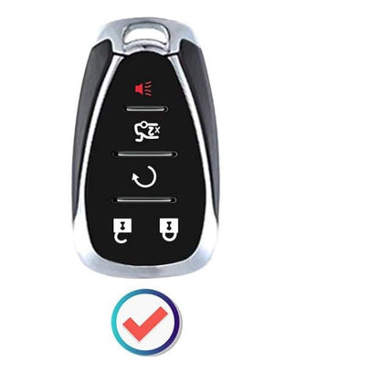 Customizable Leather & Aluminum Key Fob Cover Keychain Protector for Chevrolet-Chevy (5-Button)