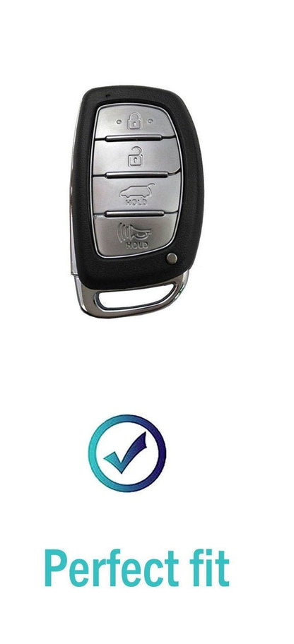 Customizable Leather Key Fob Cover for Hyundai key fob with 4 buttons - Kollen US