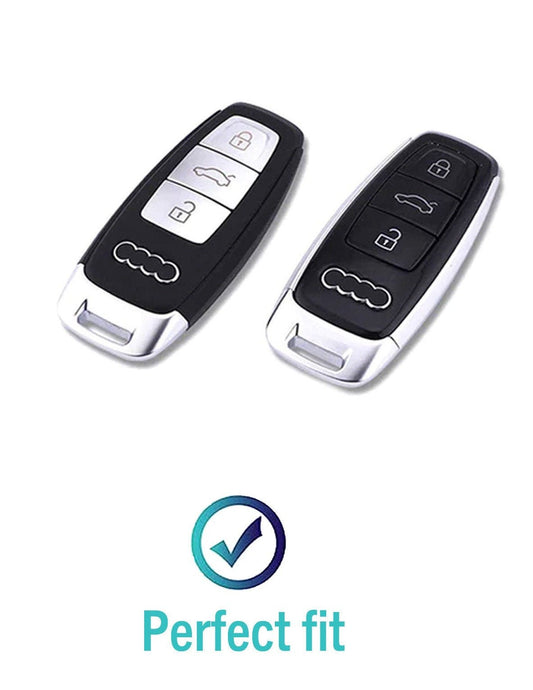 Customizable Leather & Aluminum Key Fob Cover with Keychain for Audi key fobs - Kollen US