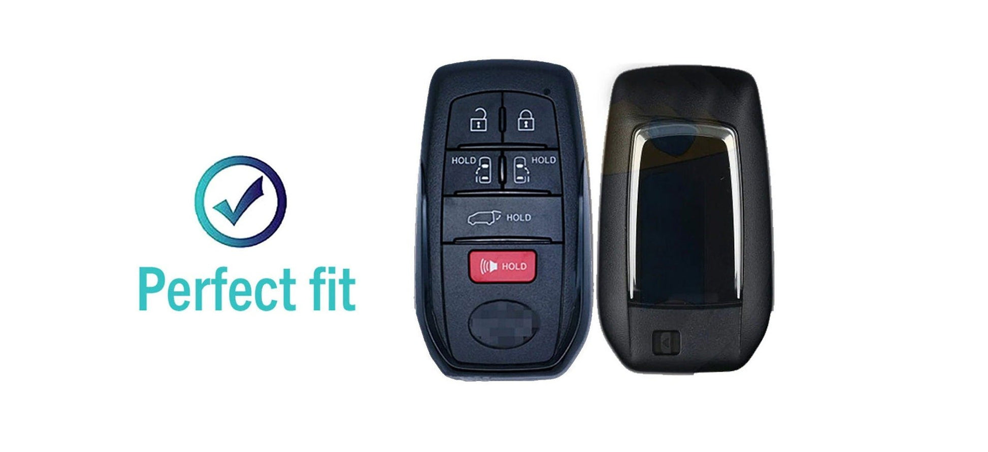 Customizable Leather & Aluminum Key Fob Cover with Keychain for Toyota Sienna and more (6 - button) - Kollen US