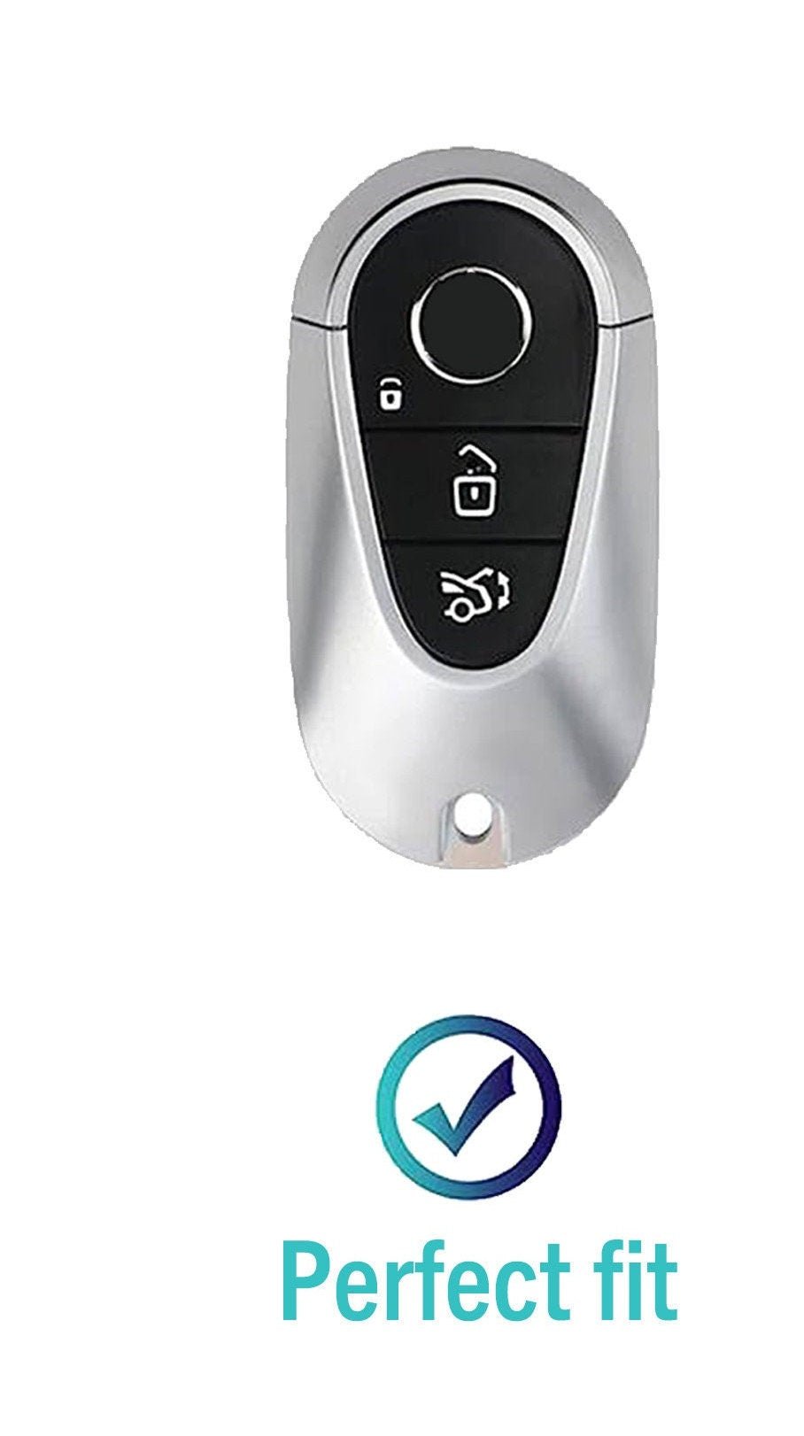 For Mercedes - Benz - customizable Leather Key Fob Cover with Aluminum Shell & Keychain - Kollen US
