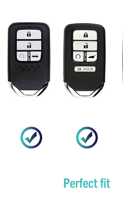Customizable Leather & Aluminum Key Fob Cover Keychain Protector for Honda (B - 5 - Button) - Kollen US