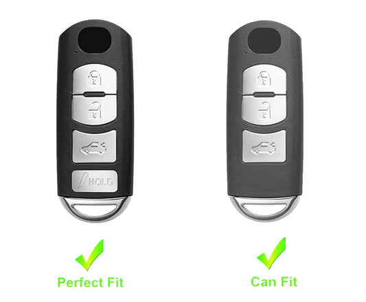 Customizable Leather and aluminum Key Fob Cover with Keychain for Mazda - Kollen US