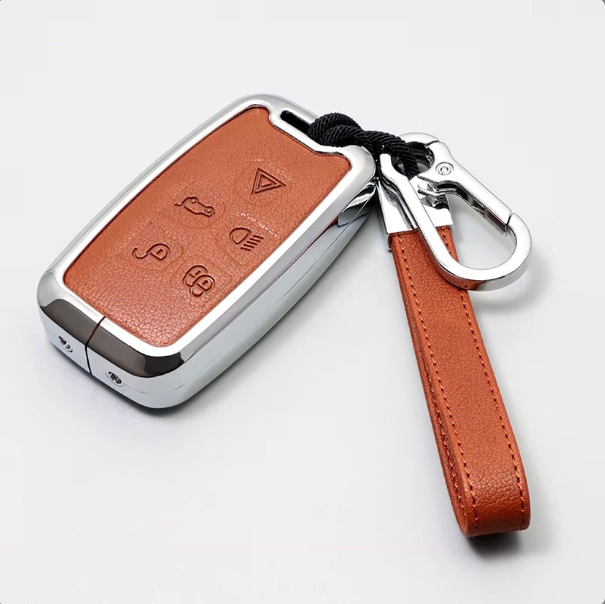 Customizable Leather & Aluminum Key Fob Cover Set for Land Rover/Jaguar key fobs - Kollen US