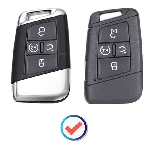 For VW Volkswagen key fob - Customizable Leather Key Fob Cover with Aluminum Shell & Keychain (Keyless only) - Kollen US