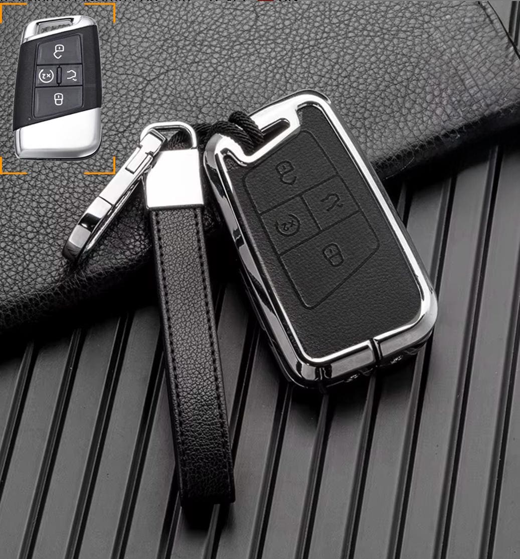 For VW Volkswagen key fob - Customizable Leather Key Fob Cover with Aluminum Shell & Keychain (Keyless only) - Kollen US