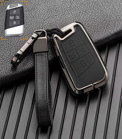 For VW Volkswagen key fob - Customizable Leather Key Fob Cover with Aluminum Shell & Keychain (Keyless only) - Kollen US