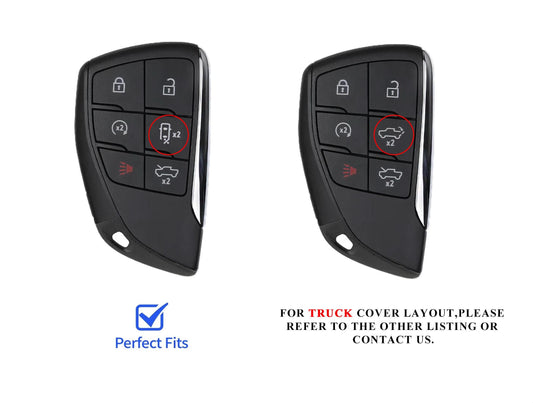 for GMC/Hummer EVCustomizable Full Keychain Leather & Aluminum Key Fob Cover (SUV) - Kollen US