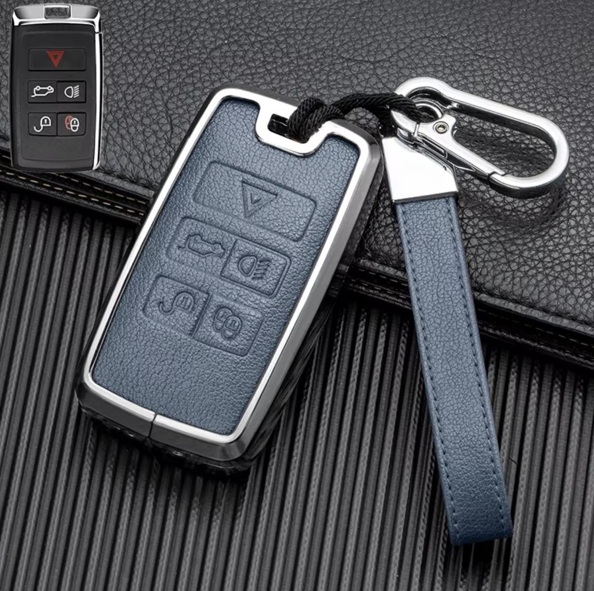 Customizable Leather & Aluminum Key Fob Cover Set for Land Rover and Jaguar - Kollen US