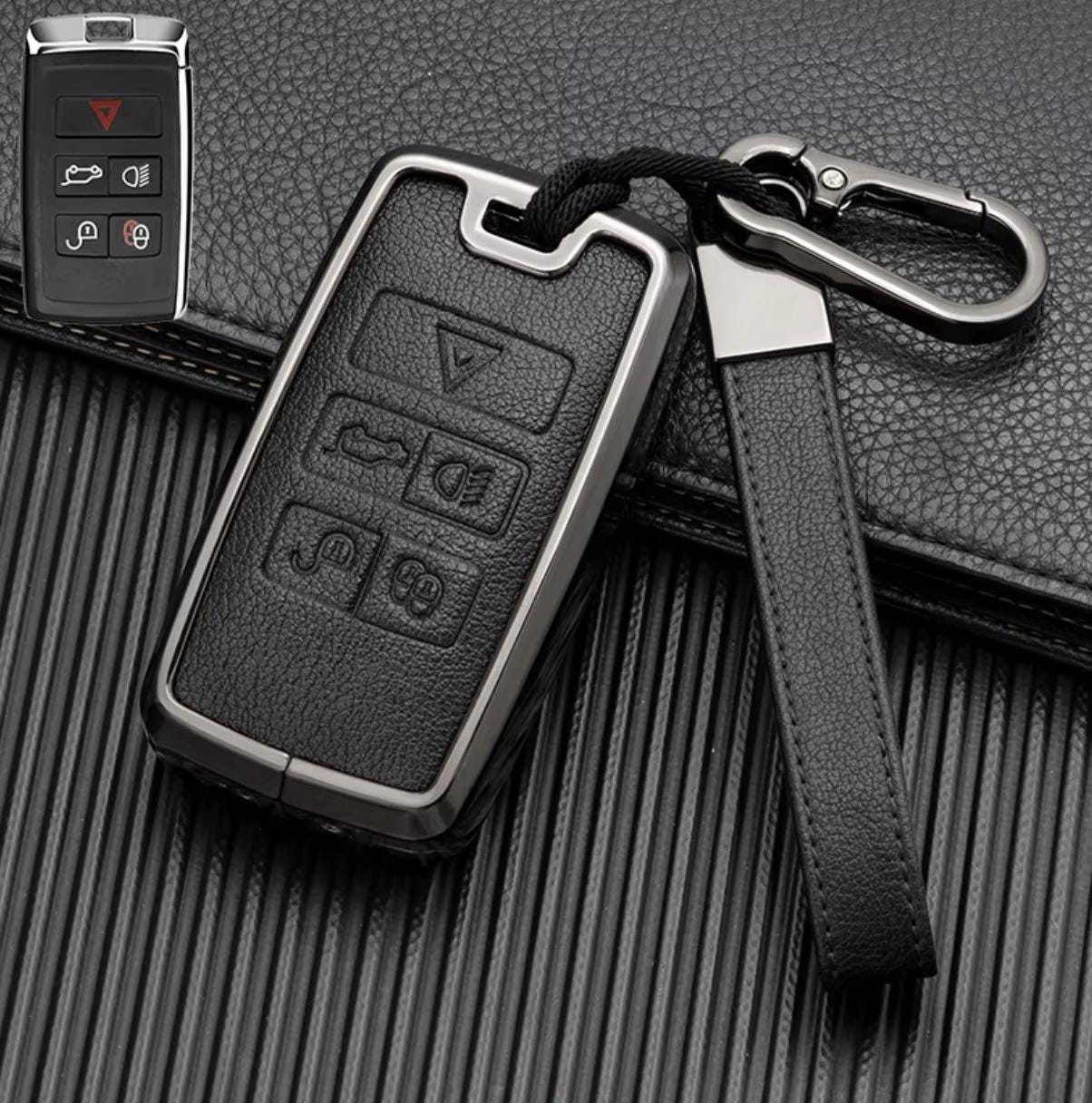 Customizable Leather & Aluminum Key Fob Cover Set for Land Rover and Jaguar - Kollen US