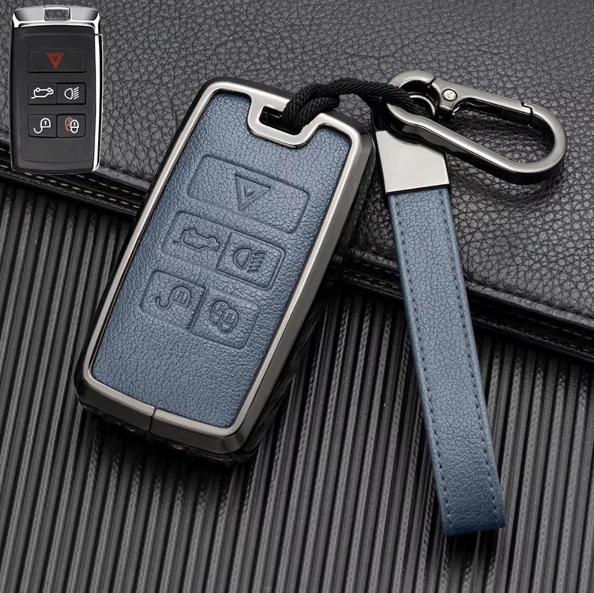 Customizable Leather & Aluminum Key Fob Cover Set for Land Rover and Jaguar - Kollen US