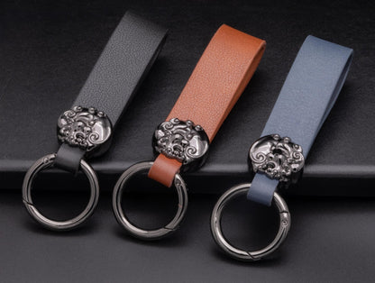 Customized Luxury Leather Keychains - Good luck leaf clover - Kollen US