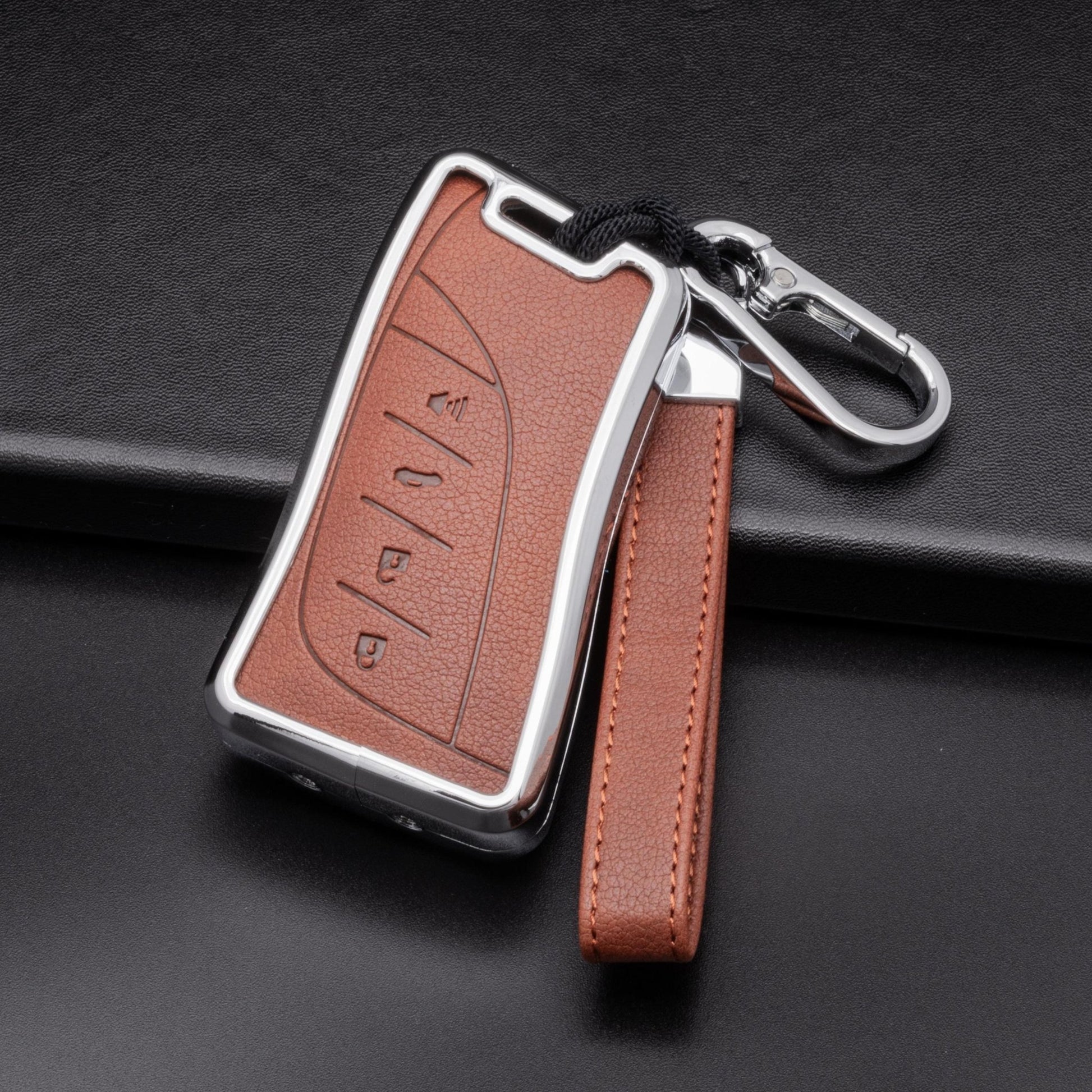 For Lexus - customizable Leather Key Fob Cover with Aluminum Shell & Keychain - Kollen US