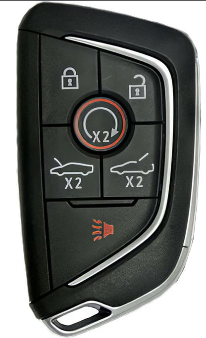 Customizable Leather & Aluminum Key Fob Cover with Keychain for Corvette (6 - Button) - Kollen US