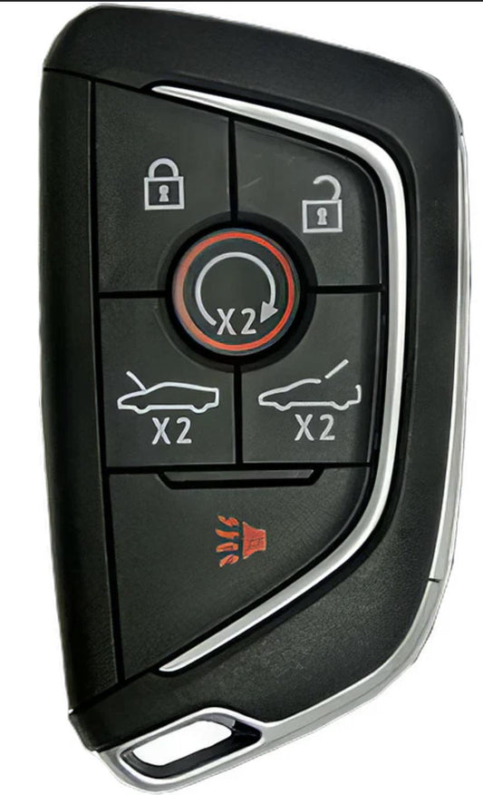 Customizable Leather & Aluminum Key Fob Cover with Keychain for Corvette (6 - Button) - Kollen US