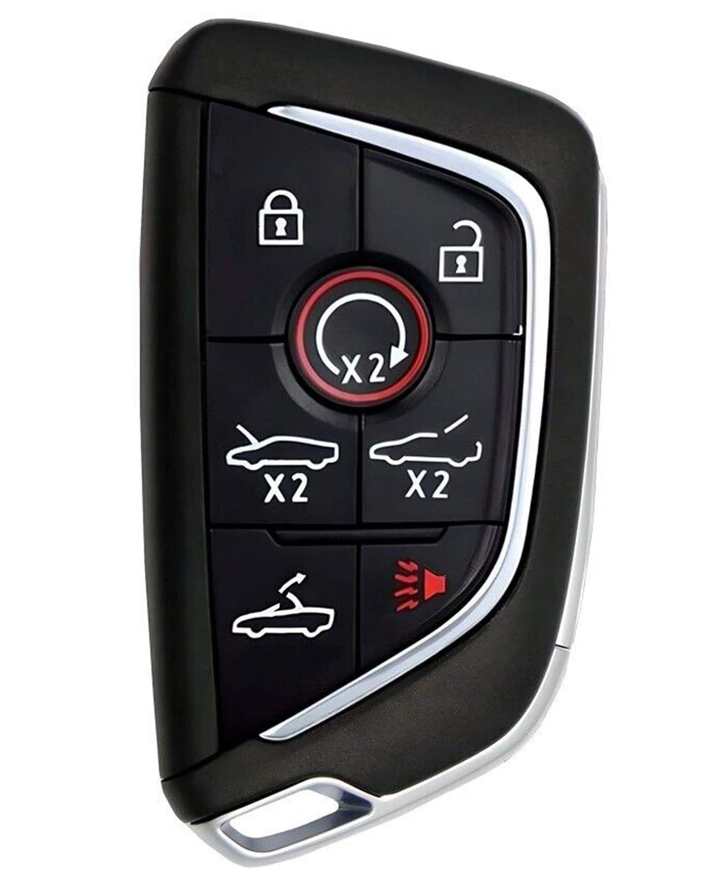 Customizable Leather & Aluminum Key Fob Cover with Keychain set for Corvette Convertible key fob (7-button)
