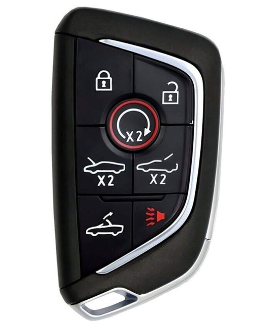 Customizable Leather & Aluminum Key Fob Cover with Keychain set for Corvette Convertible key fob (7 - button) - Kollen US