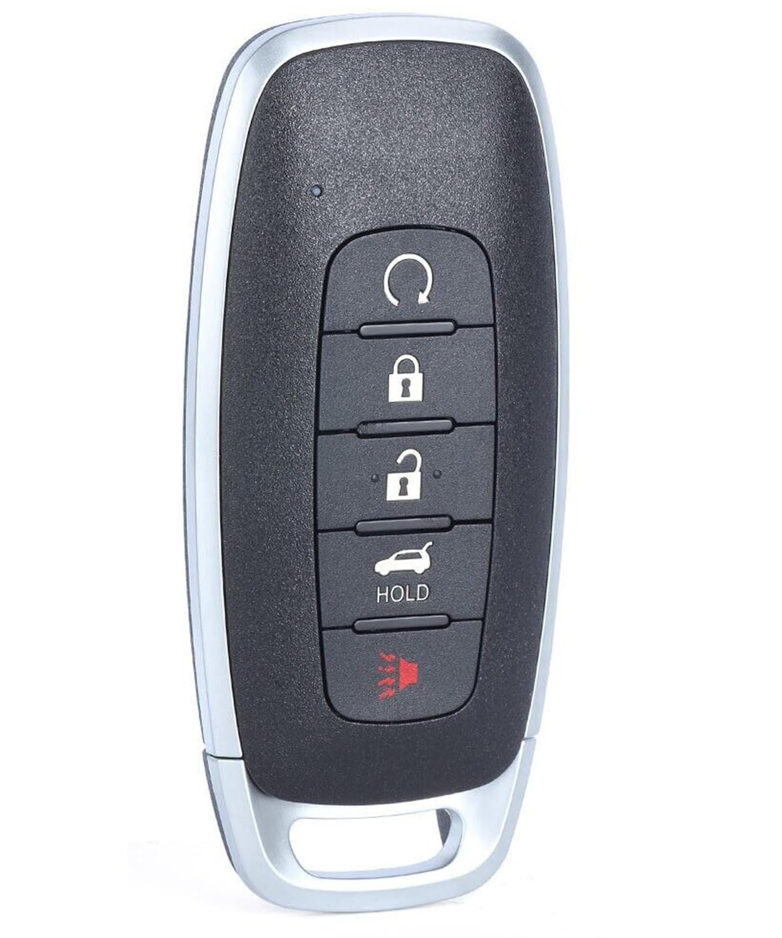 Customizable Leather & Aluminum Key Fob Cover with Keychain for Nissan (5 - Button) - Kollen US