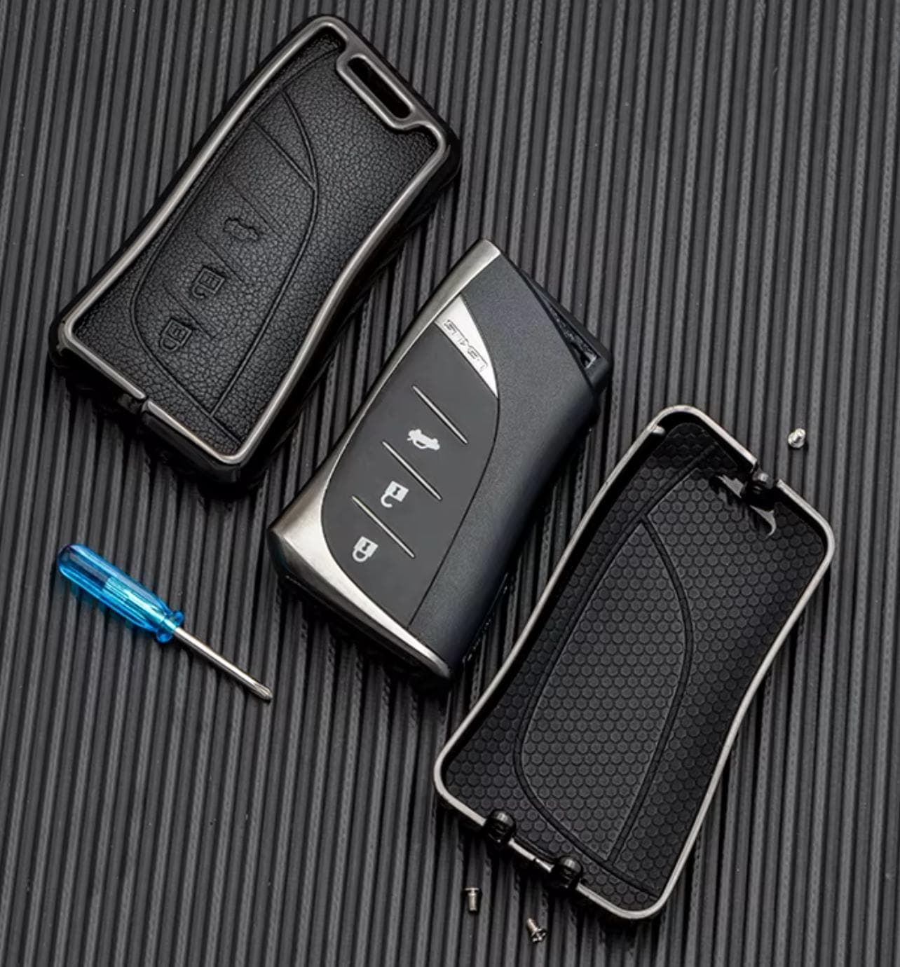 For Lexus - customizable Leather Key Fob Cover with Aluminum Shell & Keychain - Kollen US