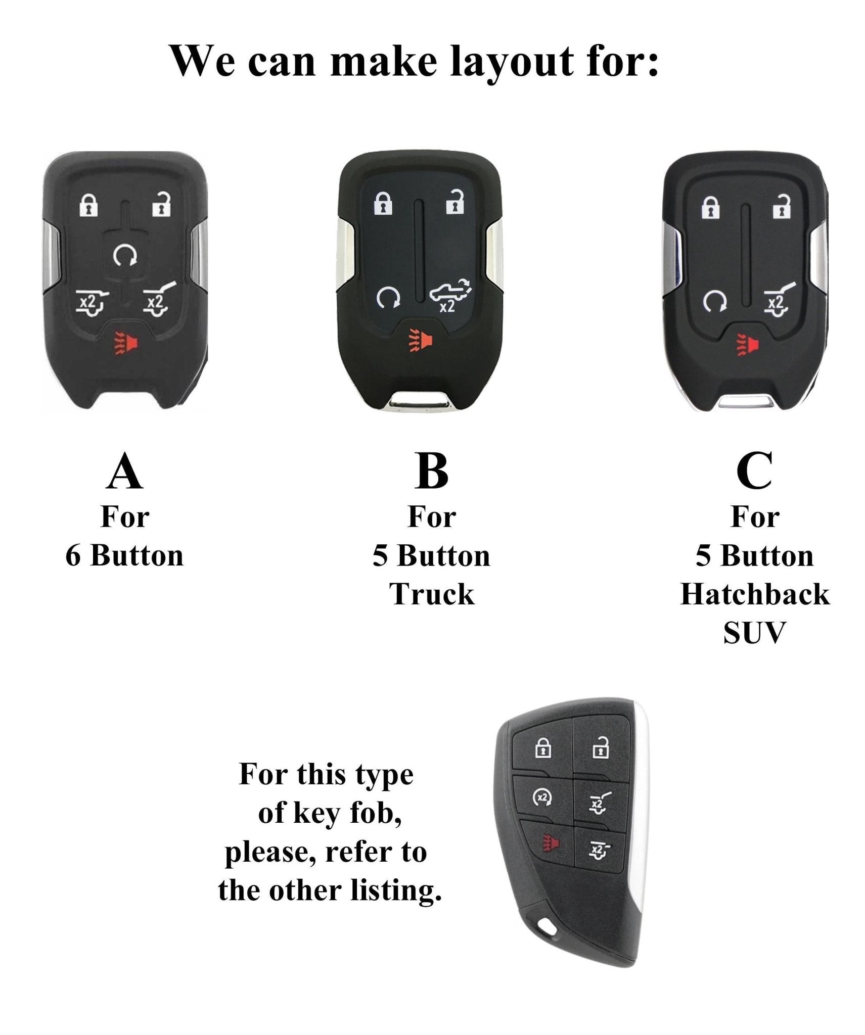 For GMC/Chevy Truck/SUV - Customizable Leather Key Fob Cover with Aluminum Shell & Keychain - Kollen US