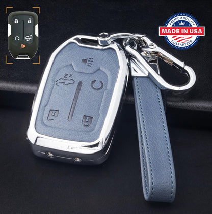 For GMC/Chevy Truck/SUV - Customizable Leather Key Fob Cover with Aluminum Shell & Keychain - Kollen US