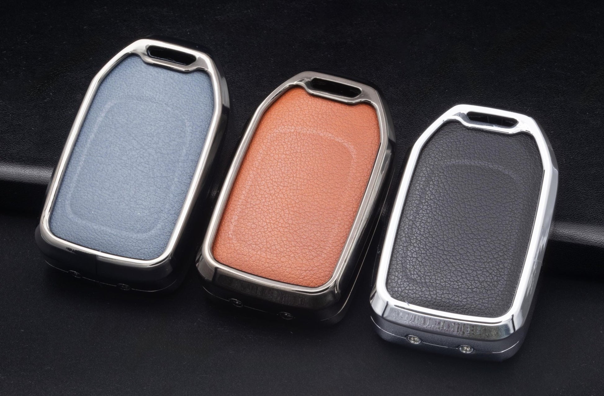 For GMC/Chevy Truck/SUV - Customizable Leather Key Fob Cover with Aluminum Shell & Keychain - Kollen US