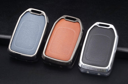 For GMC/Chevy Truck/SUV - Customizable Leather Key Fob Cover with Aluminum Shell & Keychain - Kollen US