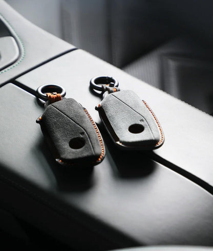For BMW - Alcantara Leather Key Fob Cover with Keychain - Kollen US