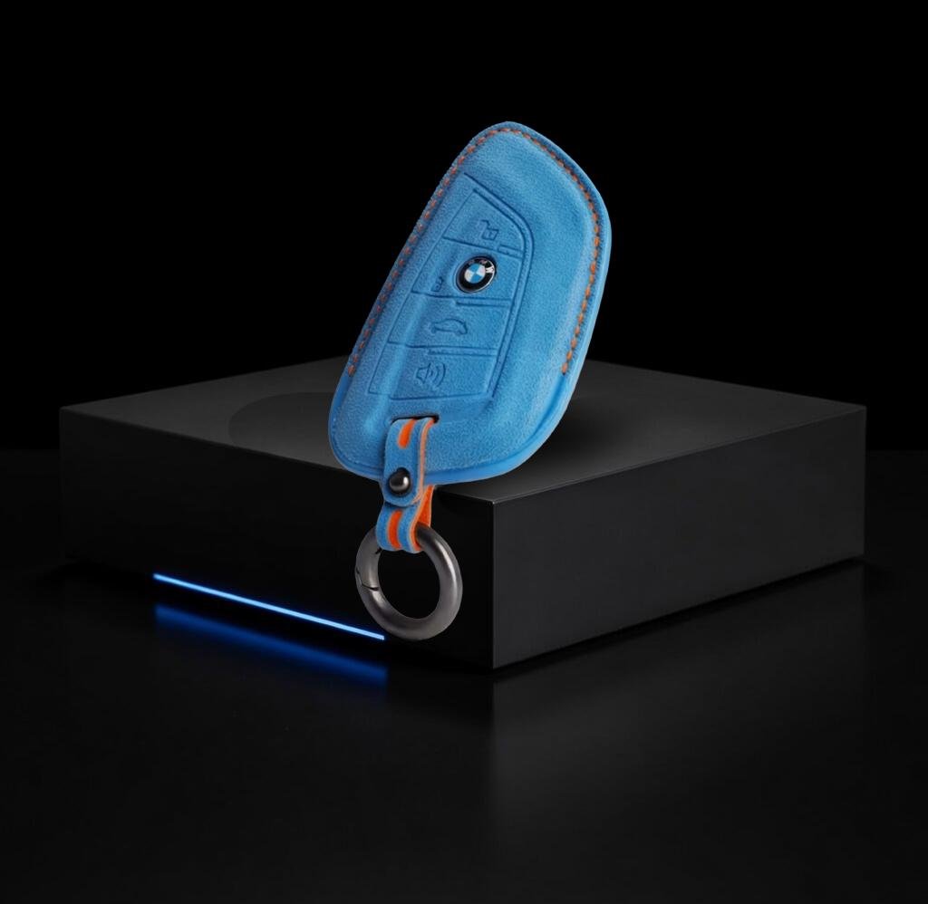 For BMW - Alcantara Leather Key Fob Cover with Keychain - Kollen US