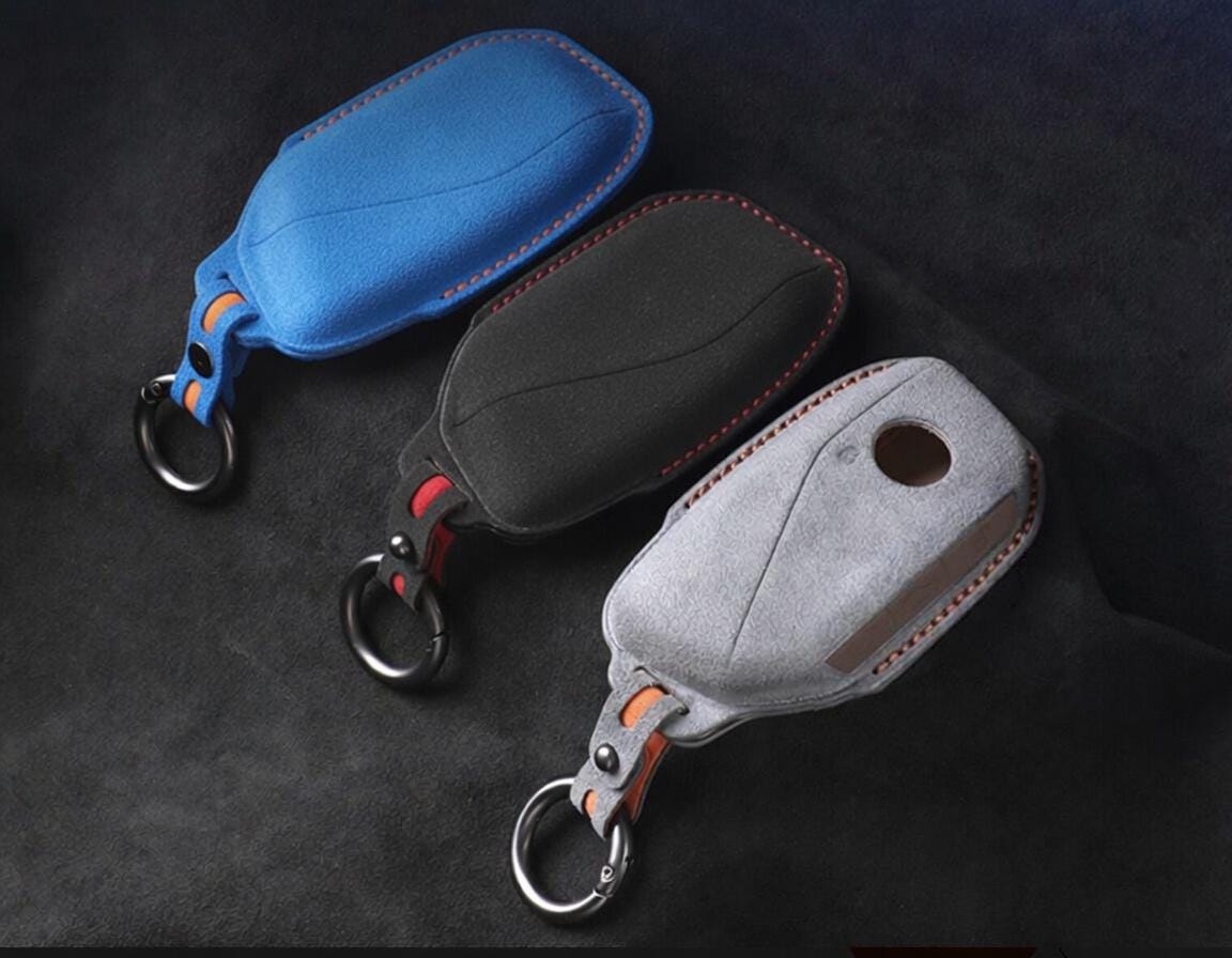 For BMW - Alcantara Leather Key Fob Cover with Keychain - Kollen US