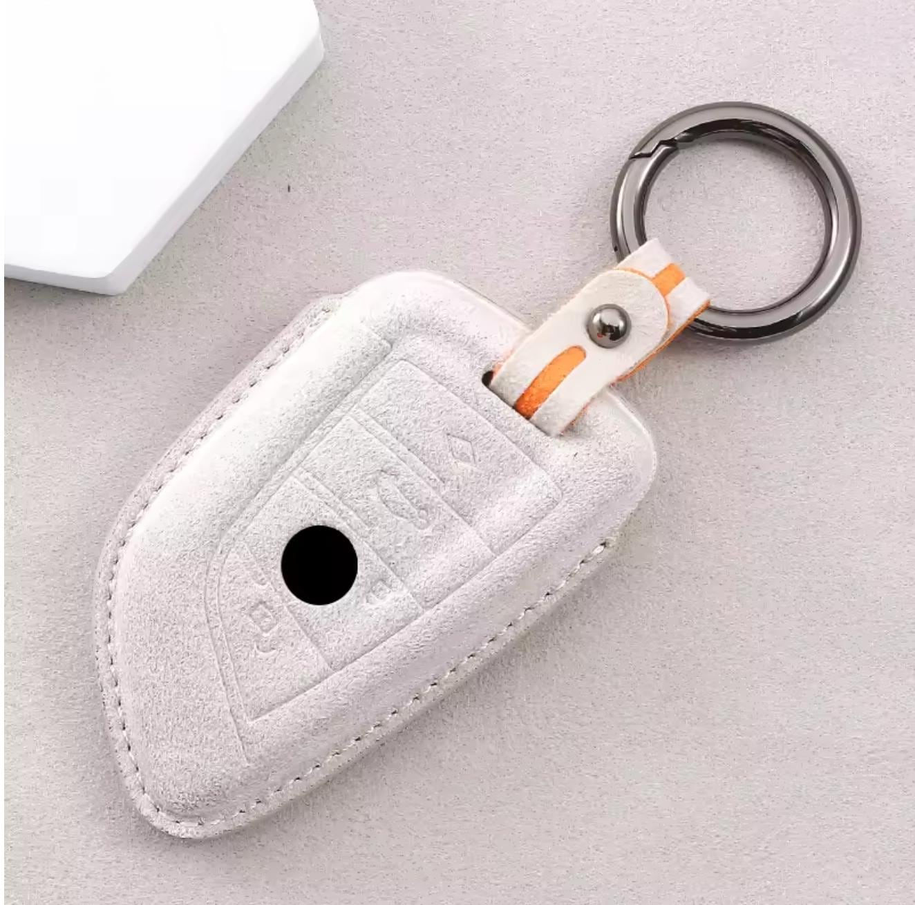For BMW - Alcantara Leather Key Fob Cover with Keychain - Kollen US