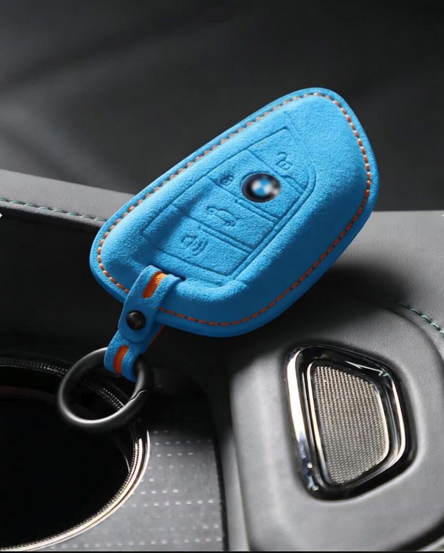 For BMW - Alcantara Leather Key Fob Cover with Keychain - Kollen US