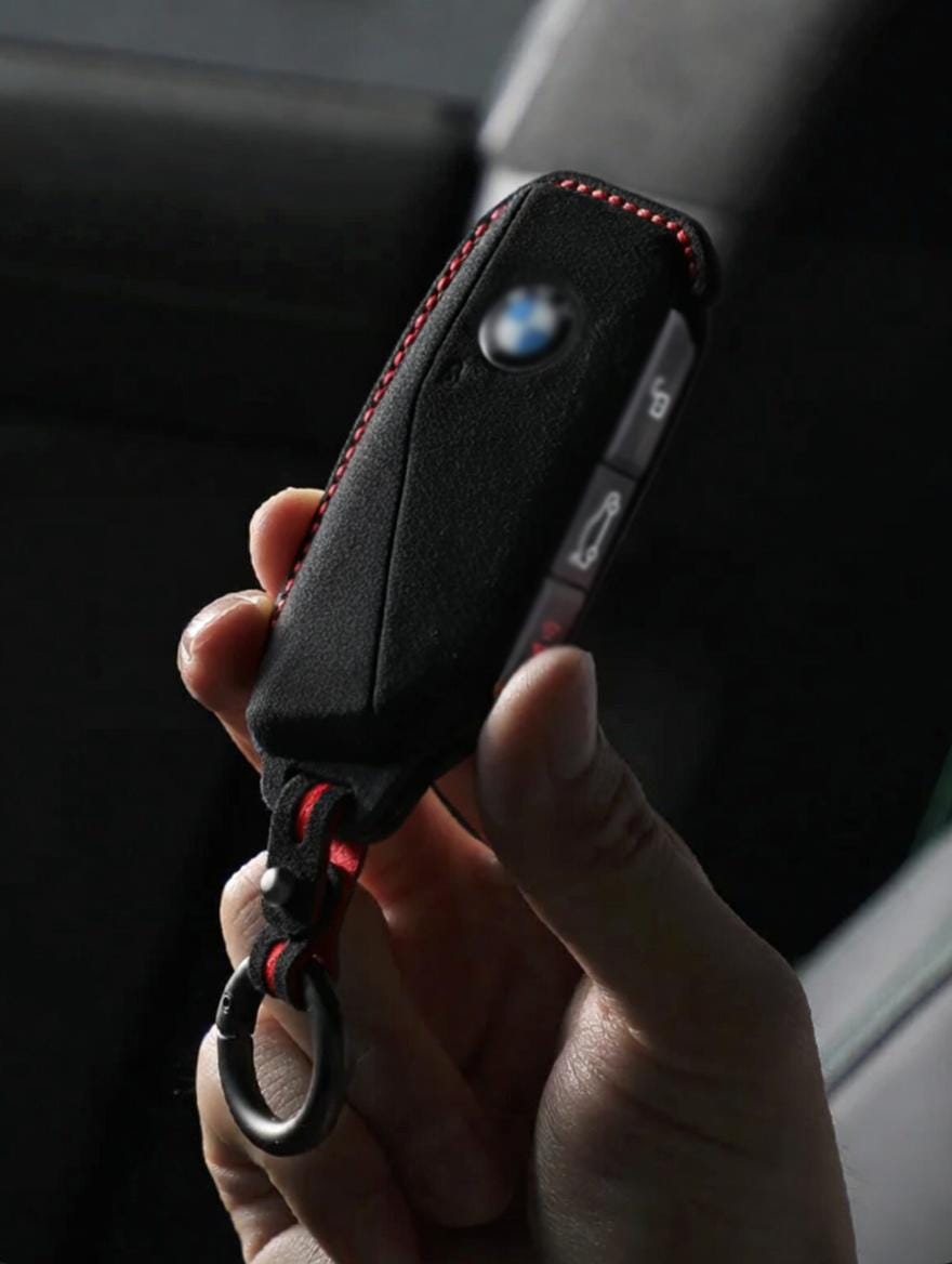 For BMW - Alcantara Leather Key Fob Cover with Keychain - Kollen US