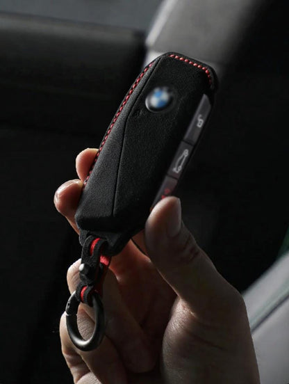 For BMW - Alcantara Leather Key Fob Cover with Keychain - Kollen US