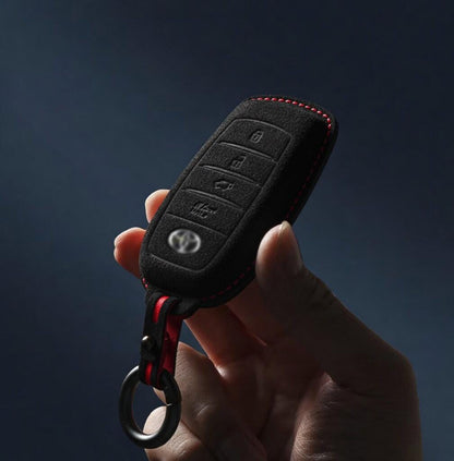 For Toyota - Alcantara Leather Key Fob Cover with Keychain (4 - button) - Kollen US