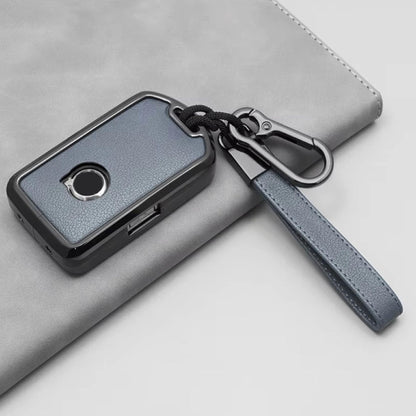 Kollen US leather and aluminum key fob cover set for Volvo and Polestar keychains, stylish and protective car key accessories.